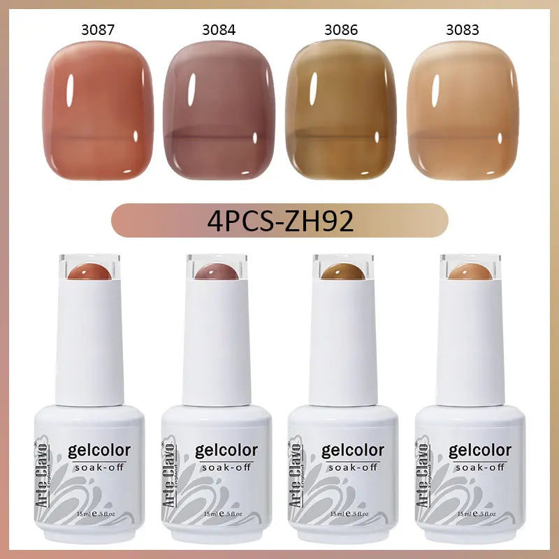 Arte Clavo Summer Series Jelly Nude Gel Polish Translucent Nail Qme 4B-ZH92