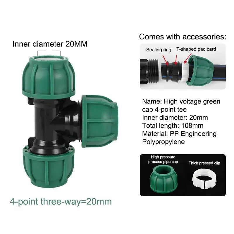 PE Pipe Fittings Quick Connectors Tap Water Pipes Heatless Joints Valves Direct Elbows Tees For Plumbing Irrigation DIY Repair Qme A7