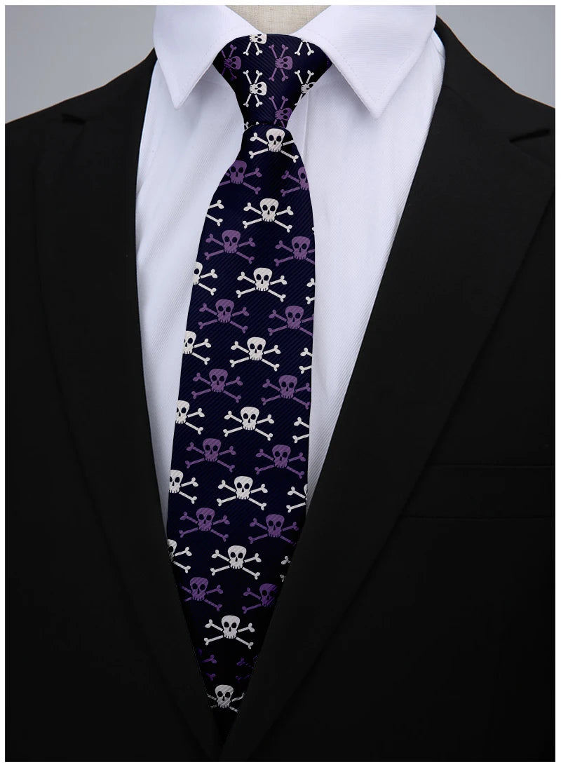 Cartoon Skeleton Men's Women's Tie Fashion Casual Printing Novelty Qme
