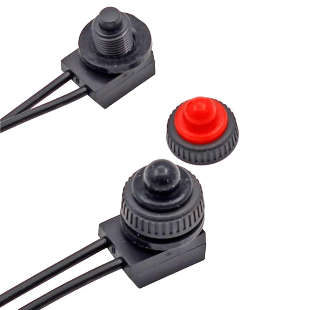 1 PC 12V Waterproof Latching Push Button On-Off Switch With Leads Wire Plant Lamp Agricultural Irrigation Cultivation Switch Qme