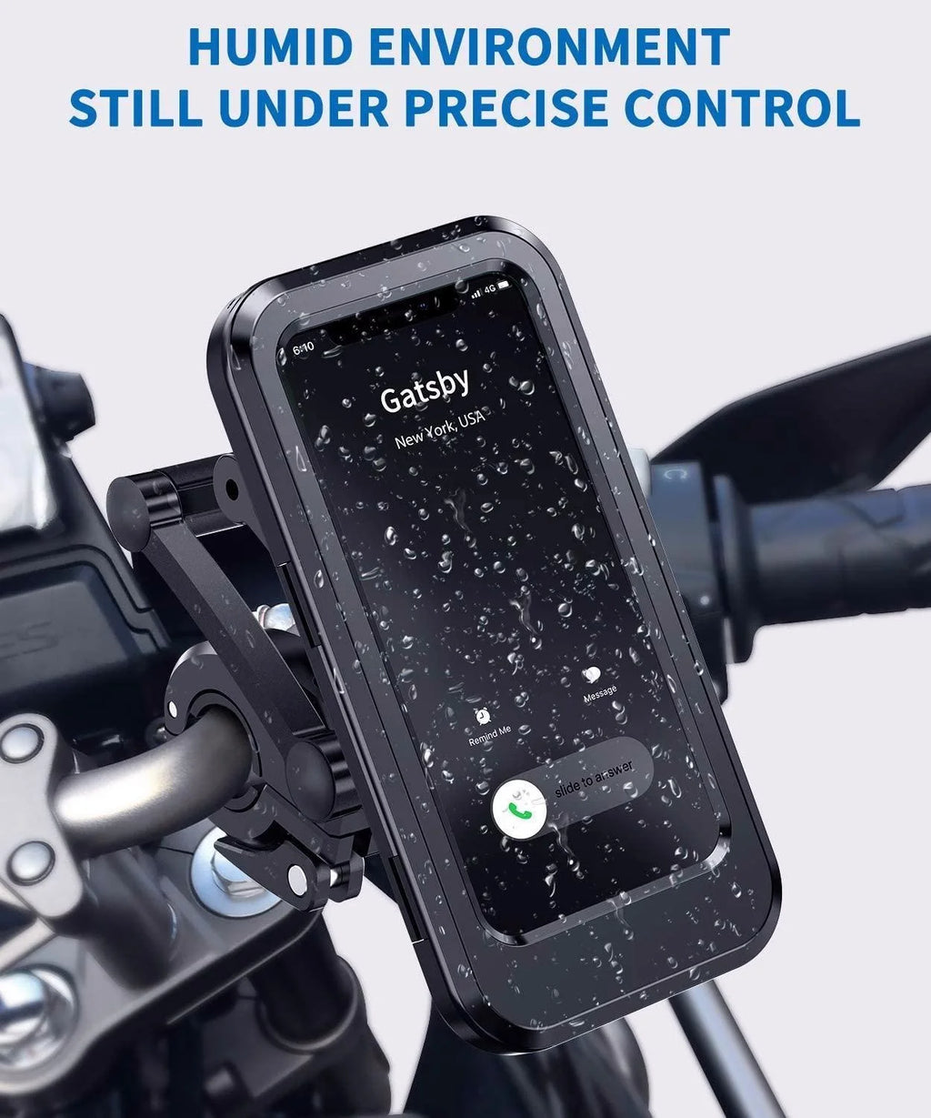 Waterproof Motorcycle Bike Mobile Phone Holder Support Universal Bicycle GPS 360° Swivel Adjustable Motorcycle Cellphone Holder Qme