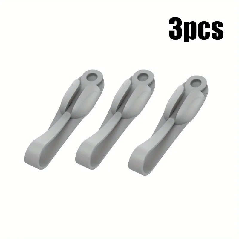 Sleek Cable Clips Effortless Organizer Tangle-free Cables Secure Qme 3Pcs Grey