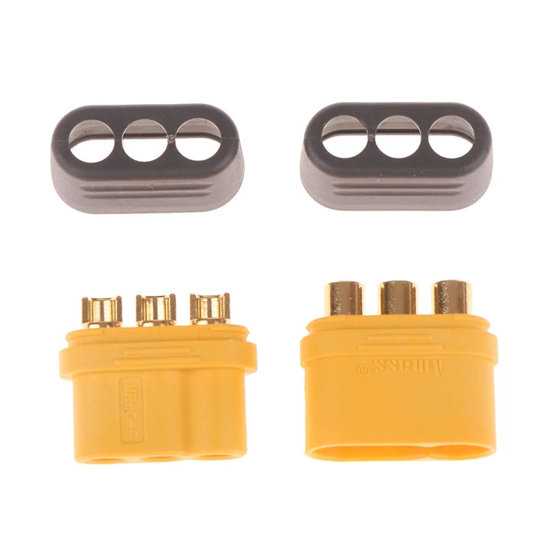 1 Pair Amass MR60 Plug 3 Core Connector T Interface Sheathed Qme