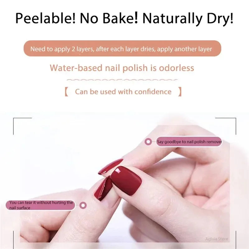 40 Colors Nail Gel No Bake Water-based Nail Polish Glitter Sequins Long-lasting Tearable Healthy Tearable Quick-drying Qme