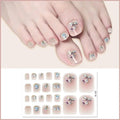22 Counts Glitter Toe Nail Stickers Removable Flash Wraps Self Qme 15