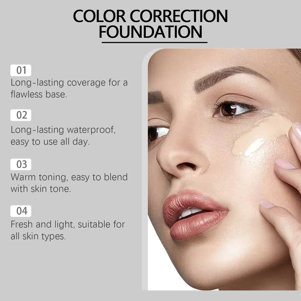 50ML Liquid Foundation CC Cream Matte Full Coverage Moisturizing Brightening Concealer BB Cream Oil Control Makeup Cosmetics Qme