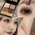CACE 4-colors Eyeshadow Palette Pearly Bright Matte Glitter Eye Shadow Shimmer Pigment Palette Long Lasting Eyeshadow Cosmetics Qme 05