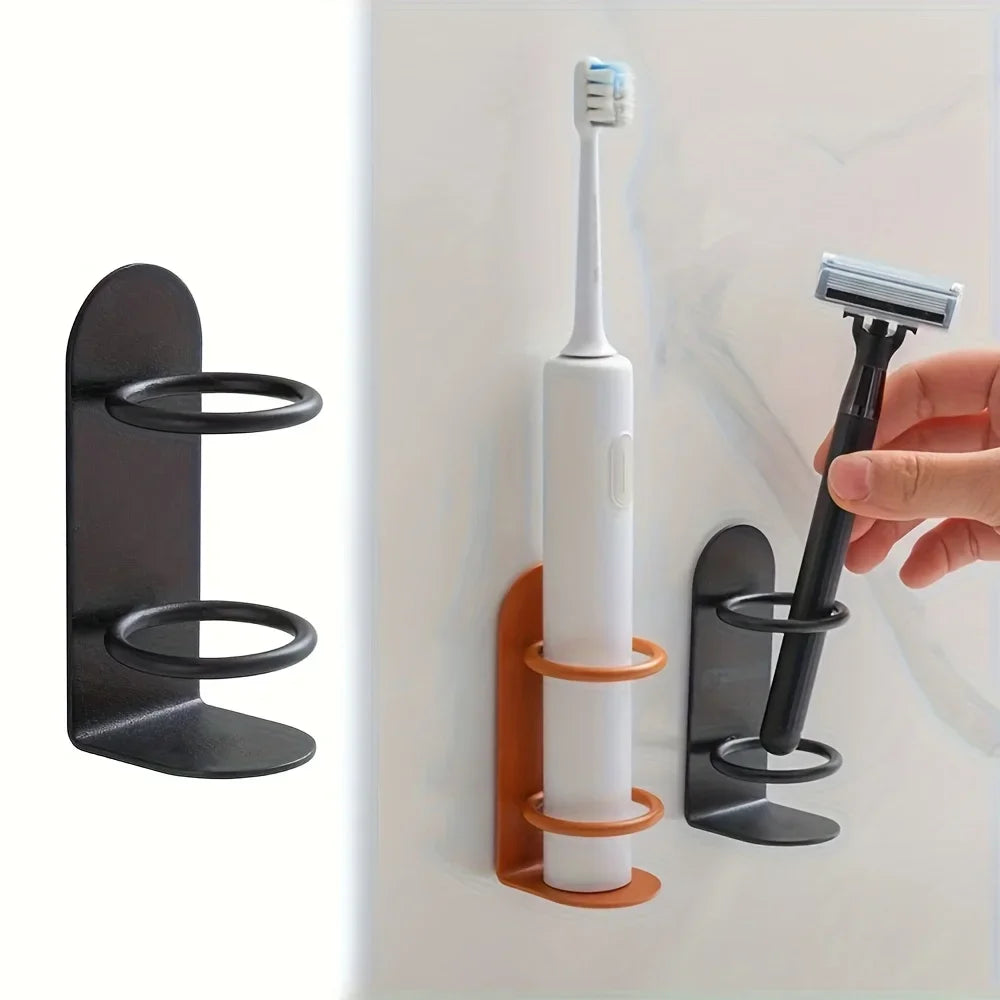 wall mounted toothbrush holder, no drilling required, durable material, shaver holder storage rack, toothbrush storage rack Qme