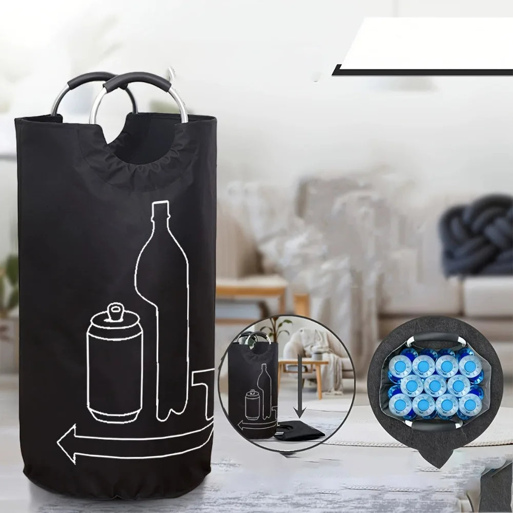Large Bottle Recycling Bag Aluminum Handle Oxford Cloth Portable Qme