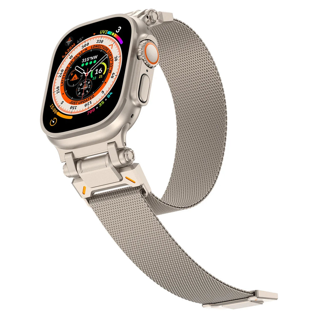 Milanese Titanium Color Band For Apple Watch Ultra 2/1 49mm Series 10 9 8 7 46mm 45mm Magnetic Loop Strap For iWatch 6 5 4 44mm Qme