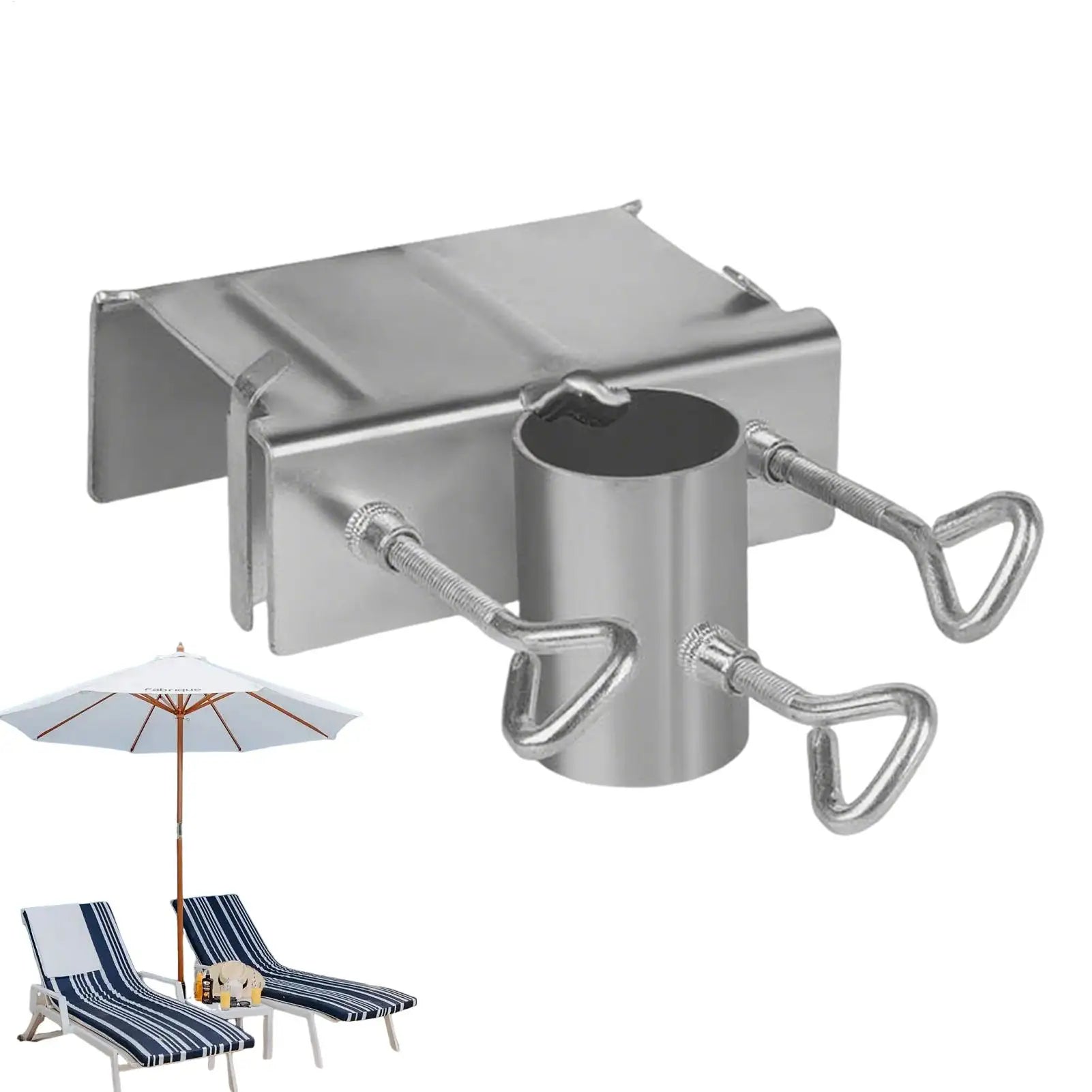 Umbrella Holder Deck Railing Clip Adjustable Bracket Base Thickened anti rust universal fixed sunshade umbrella frame Qme