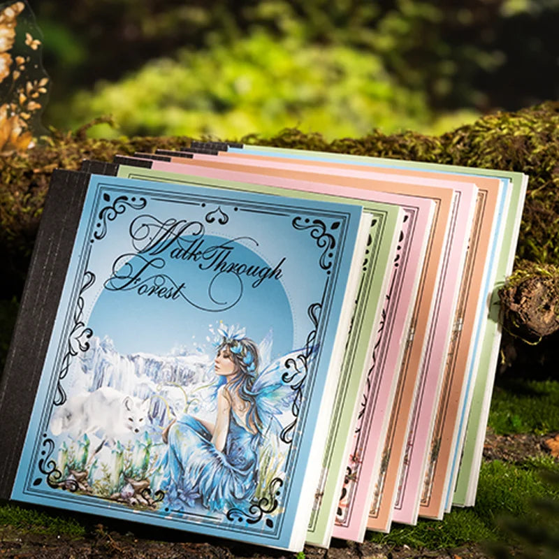 Forest Elf Theme Sticker Book 20 Sheets/Bag for Scrapbooking DIY Collage Material Background Decoration Journal Supplies Qme