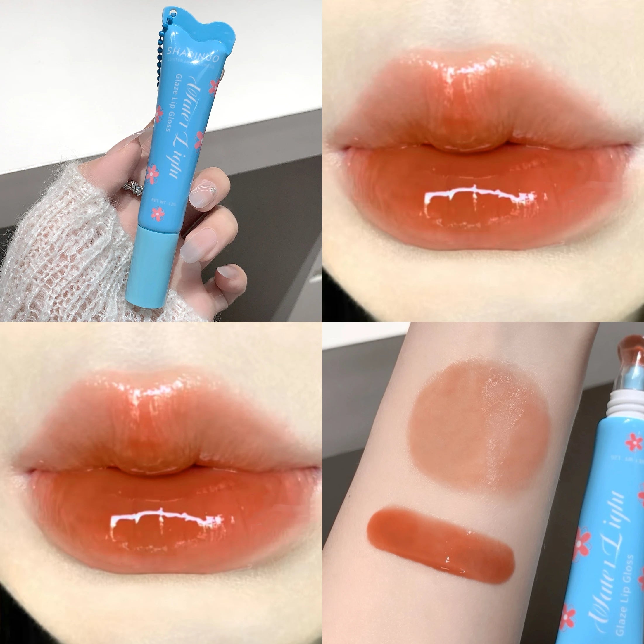 SHAQINUO Glittering Mirror Lip Glaze Watery Shimmering Light Pendant Qme S9126-03