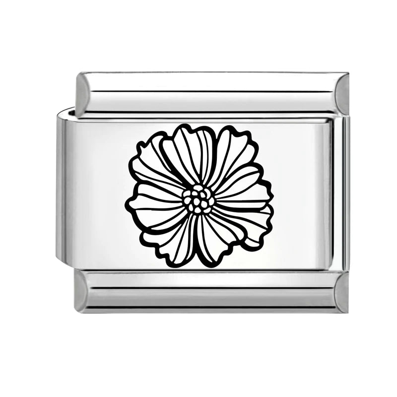 2026 New Beautiful Rose Flowers Leaves Ginkgo Leaf Italian Charm Links Fit 9mm Bracelet Stainless Steel Jewelry DIY Making Gifts Qme Style 12