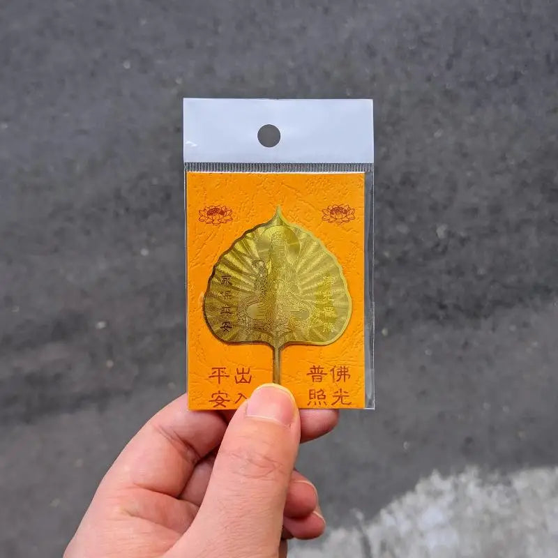 Gold Foil Guanyin Card Peace Blessing Good Luck Wishes Scratch Qme