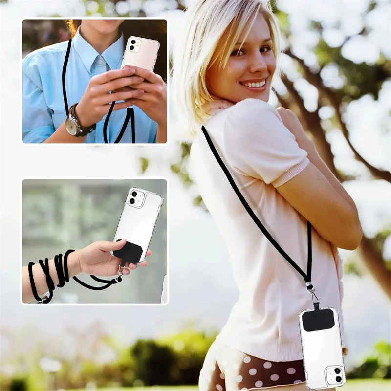 2Pcs Universal Adjustable Phone Lanyard Strap Mobile Phone Hanging Rope Neck Straps Anti-lost Lanyards Cell Phone Accessories Qme