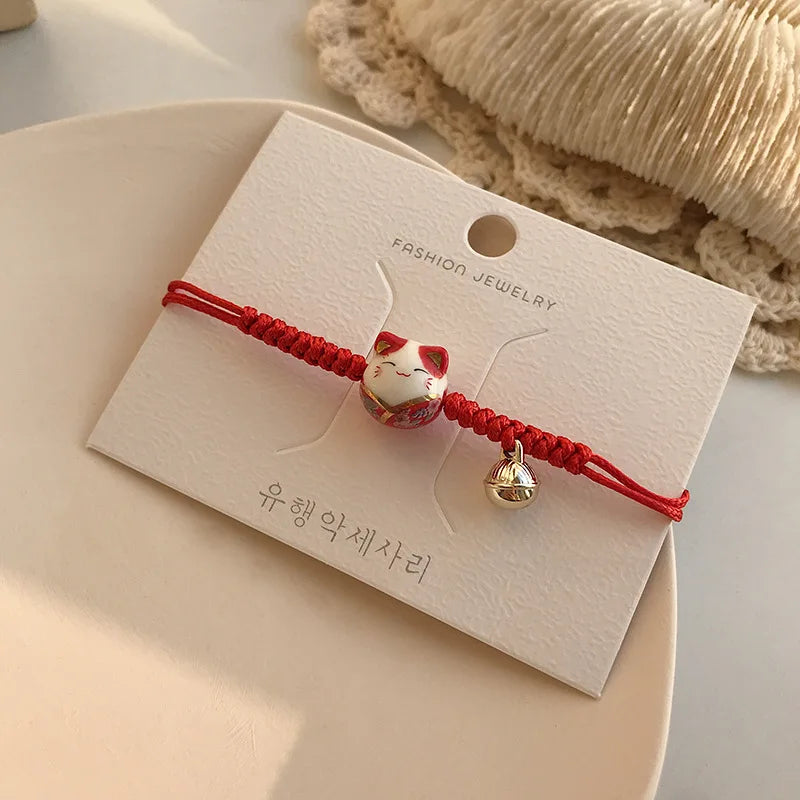 b03 Cat Bracelet For Girls Colorful Beaded Bracelets Harajuku Ceramics Anime Pendant Charm Bracelets Jewelry Gifts Wholesale Qme 14