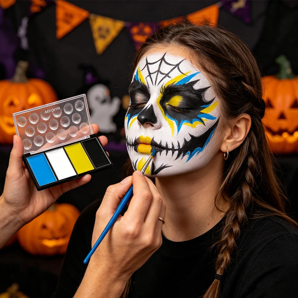 4 Colors Oil Based Face Body Paint Palette Waterproof Long Lasting Qme
