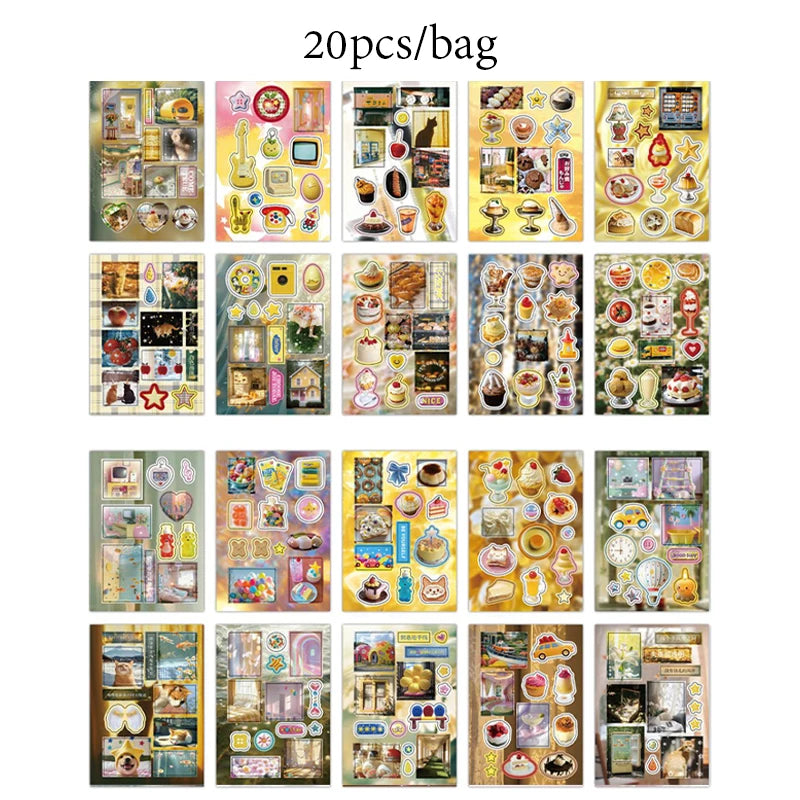 Healing Life PET Sticker Book, Stress-Relief Creative Material, Must-Have for Students & Stationery Lovers Qme A
