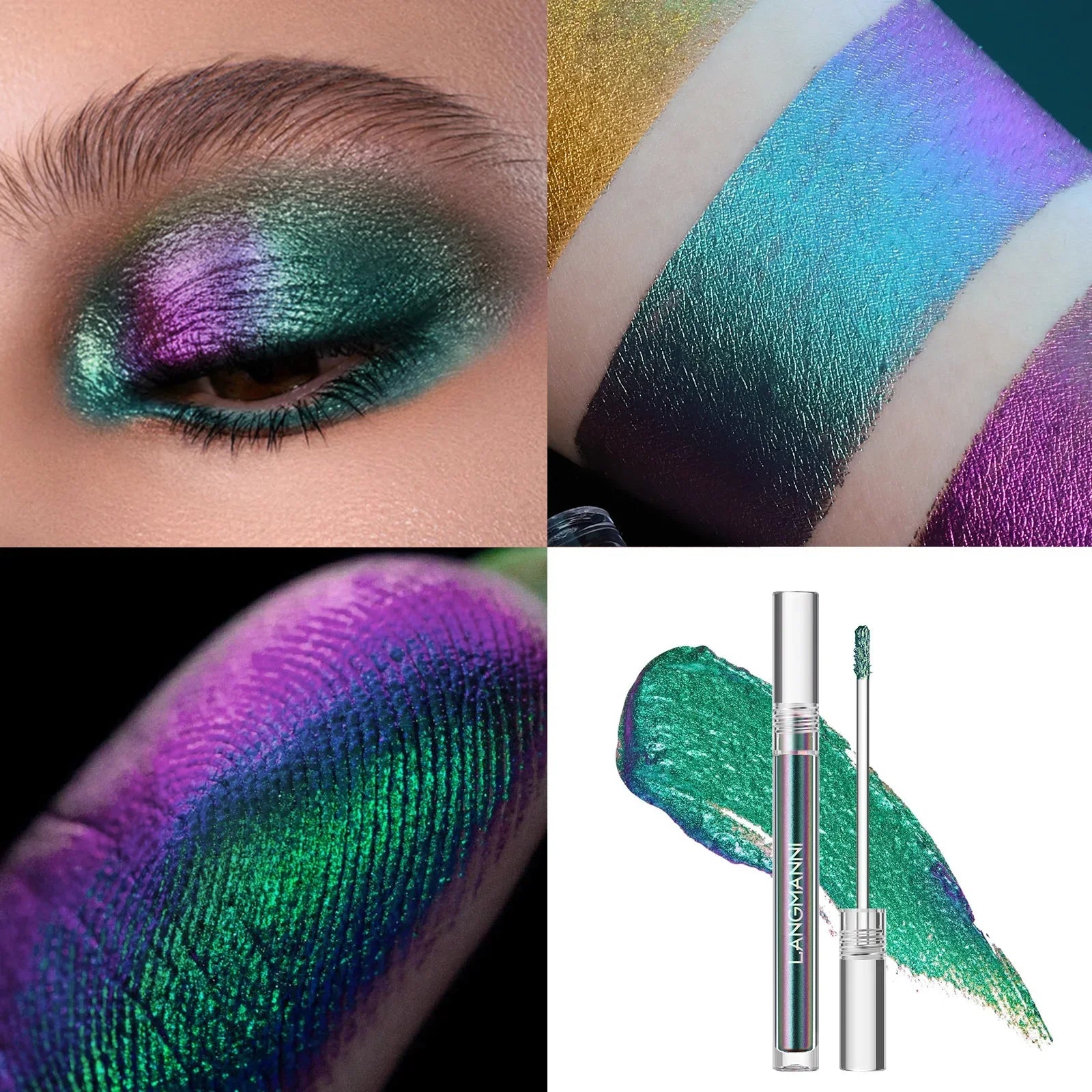 1pc Chameleon Liquid Eyeshadows Shiny Longlasting Eye Shadow Duochrome Eyeshadow Fashion High Quality Make Up Art Women Cosmetic Qme