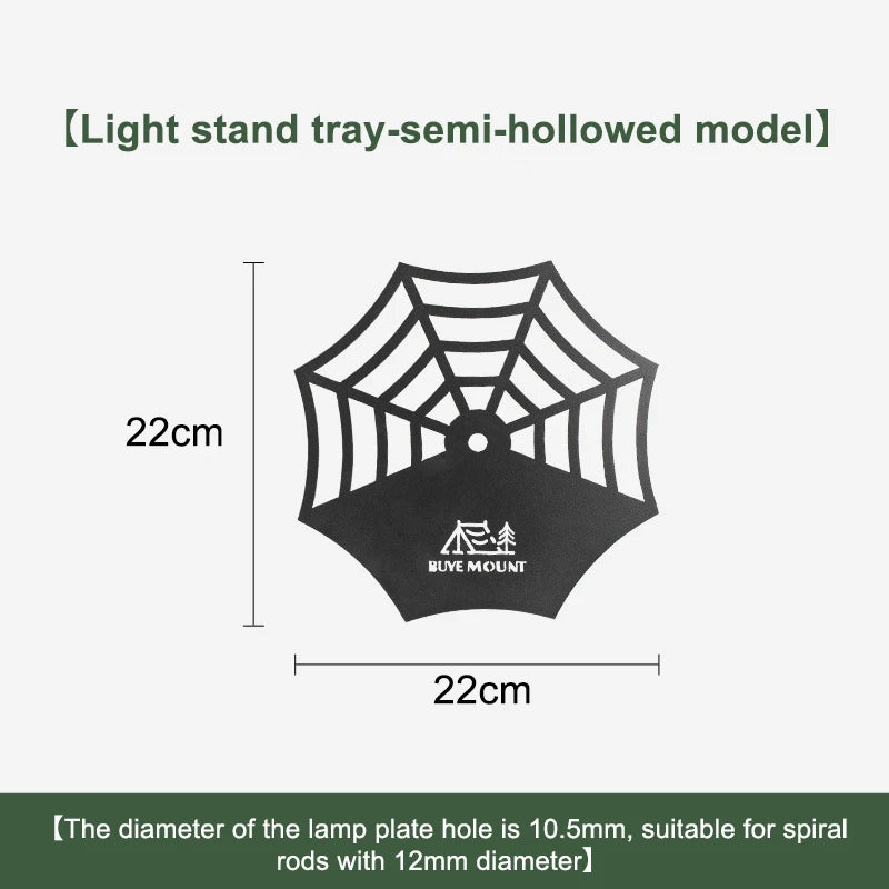 Outdoor Camping Lamp Stand Tray Storage Table Board Pole Blackened Qme black-1
