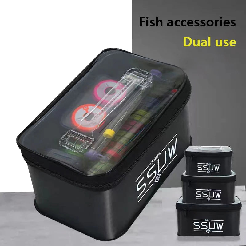 Portable EVA Fishing Tool Box Handle Accessory Live Bait Storage Qme