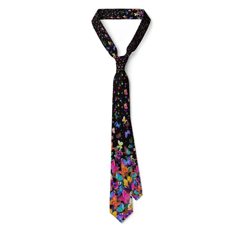 Romantic Butterfly Printed Tie Fashion Casual 3D Men's Unique Qme