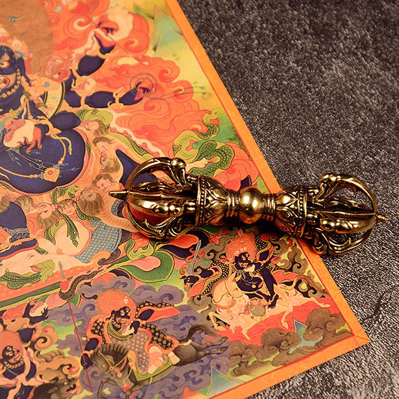 Vintage Brass Feng Shui Miniature Home Decor Buddhist Magic Pestle Qme