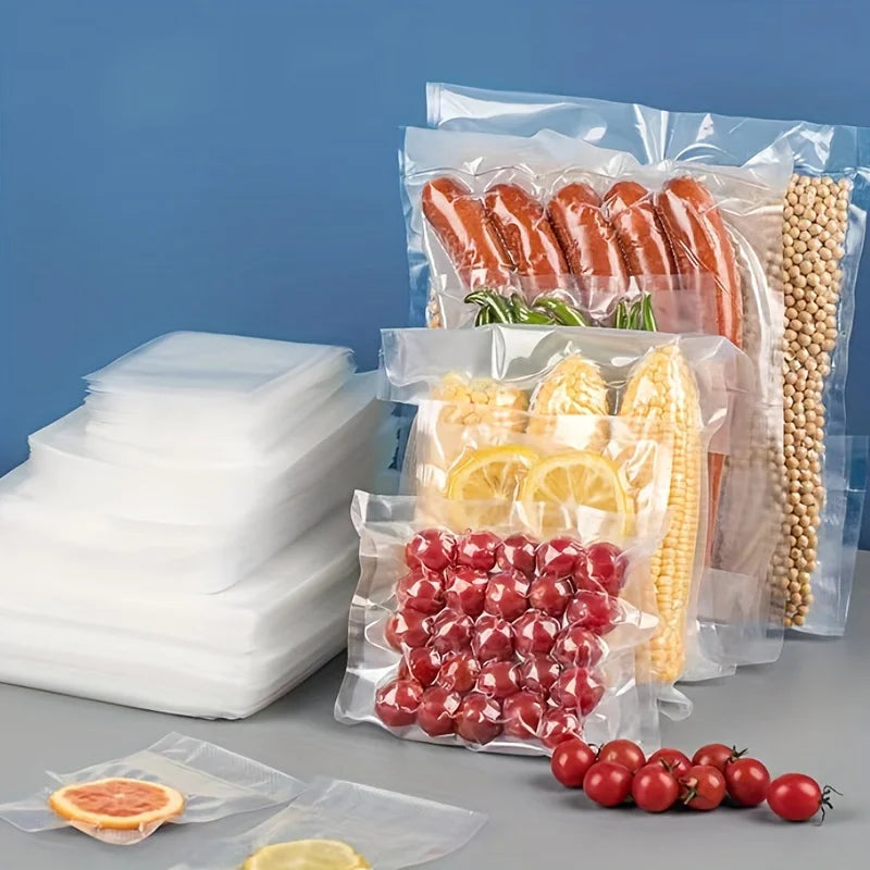 100pcs/lot Mesh Vacuum Bags for Food Preservation - Vacuum Sealer Storage Bags for Deli Meat, Steak, Qme