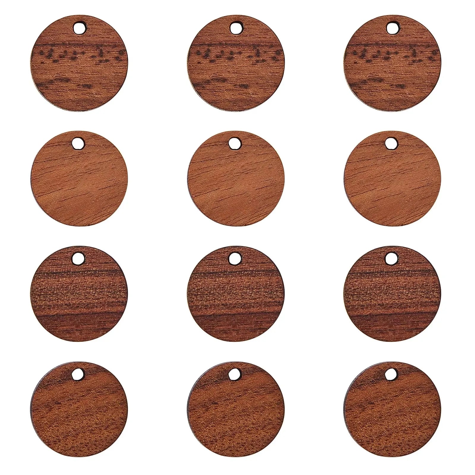20Pcs Vintage Natural Wood Charms Flat Round Teardrop Saddle Brown Wooden Pendants Bulk for Women Jewelry Earrings Making Qme 14x2.5mm