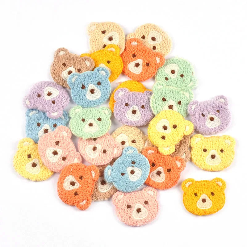 10pcs 3.7x3.4cm Mixed 9 Colors Lovely Bear Patches Embroidery For Kids Clothing Bag Decor Sewing Accessories Home Decor Supplies Qme