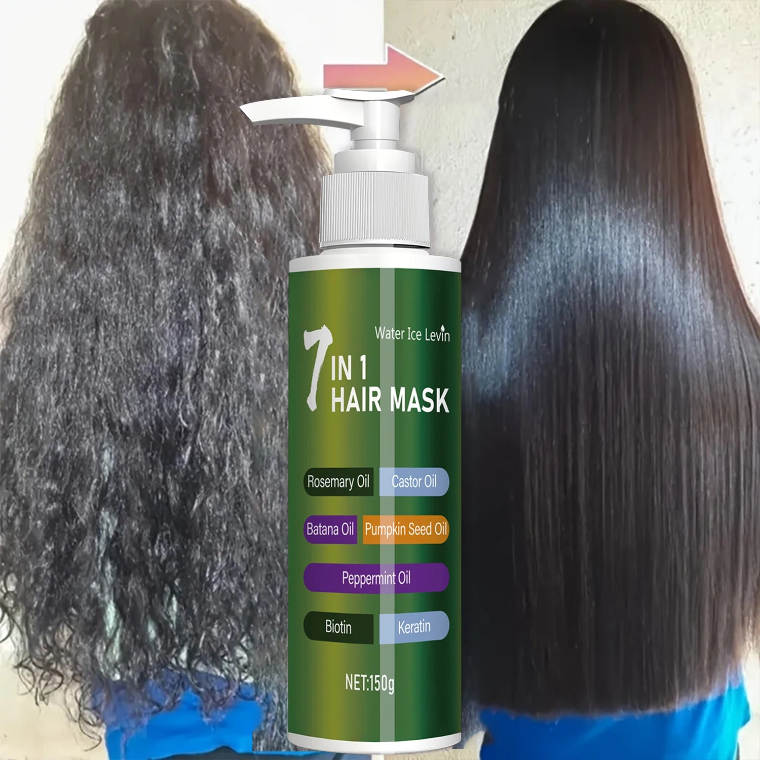7-in-1 Deep Care Hair Mask to Prevent Breakage and Soften Dry Hair, Rich in Rosemary Oil, Castor Oil, and Biotin Keratin Qme
