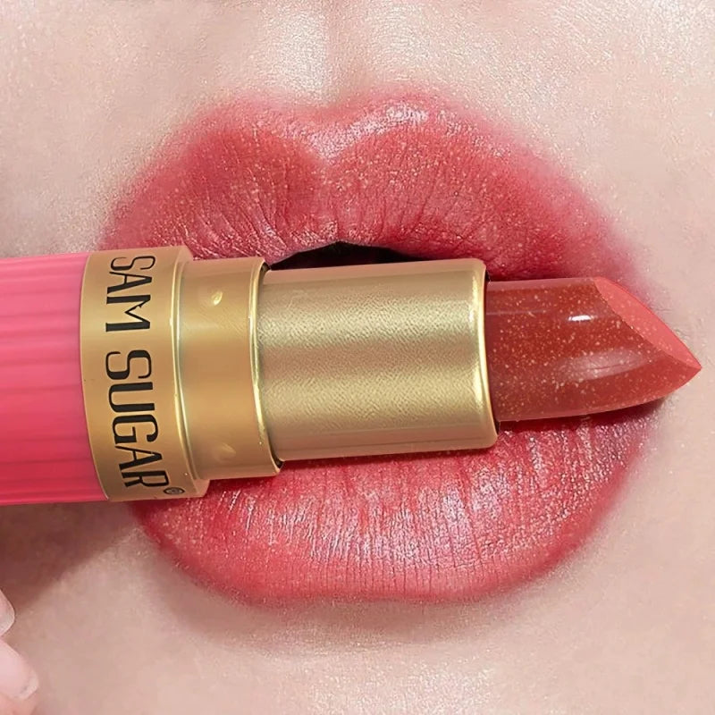 Diamond Pearlescent Lipstick Glitter Shiny Metallic Lipstick Lip Tint Long Lasting Nude Shimmer Shiny Lip Gloss Makeup Qme