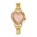 Women's Men DIY Width Italian Elastic Charm Stainless Heart Round