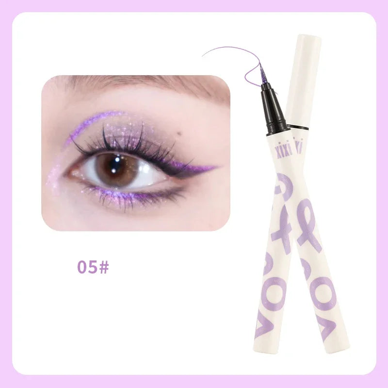 Liquid Aurora Blue Shiny Eye Liner Pen Glitter Phosphorescence Pigment Waterproof Shimmer Sparkling Eyeliners Diamond Eye Makeup Qme 05