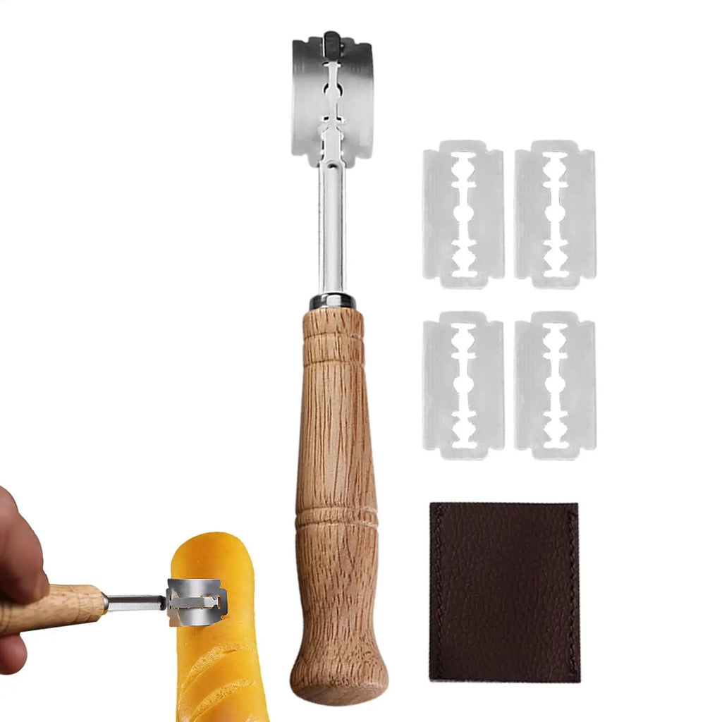 Stainless Steel Bread Lame Bread Knives and Dough Scoring Tool Lame Slashing Tools Bread Scorer Tool with Replaceable Cutters Qme