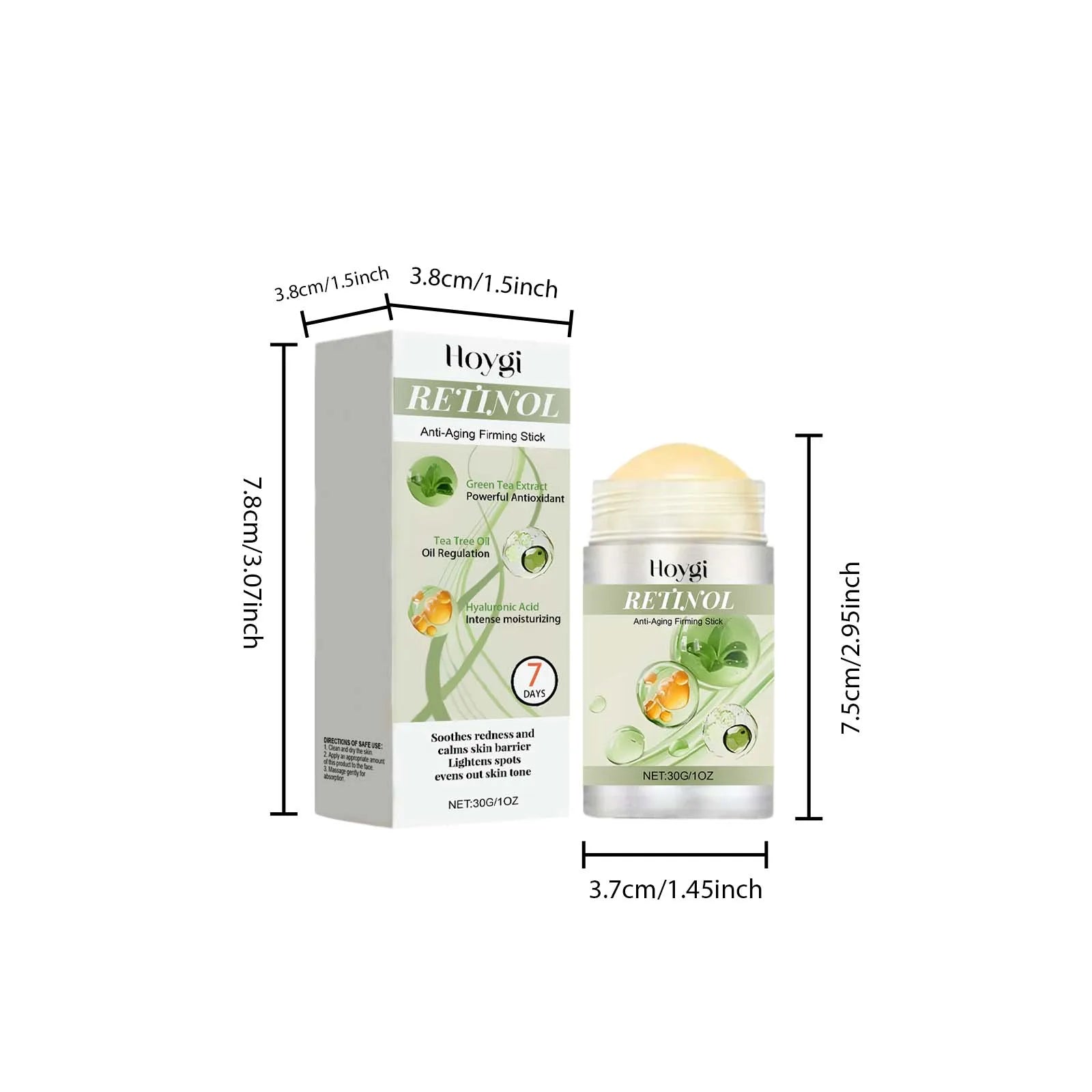 Retinol Anti-Aging Firming Stick Tightening Lifting Serum Stick Smooth Wrinkles Improves Skin Elasticity Hydration Brighten Skin Qme 30g Boxed