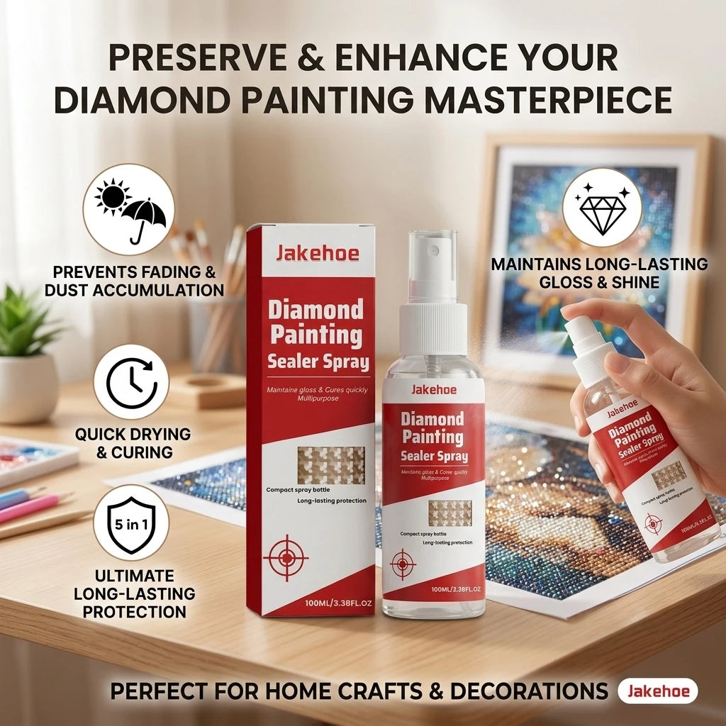 Diamond Painting Sealer Spray Fast Curing Transparent Coating Preserve Sparkle Shine Prevent Fading Diamond Art Protective Spray Qme