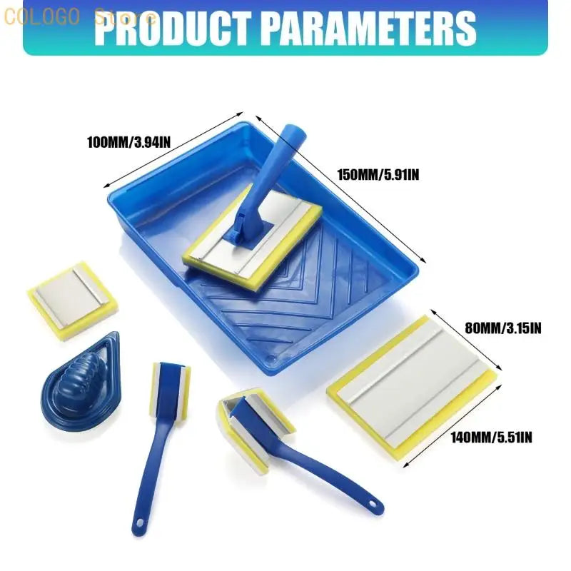 Functional Painting Accessories Paint Brush 4 Trays Quick Covering Qme