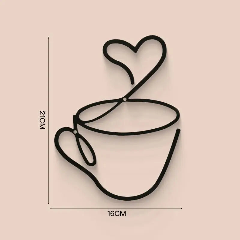 1PC Creative Coffee Wall Hangings Coffee Shop Decorations Interior Wall Decorations Wall Hanging Iron Paintings Qme A