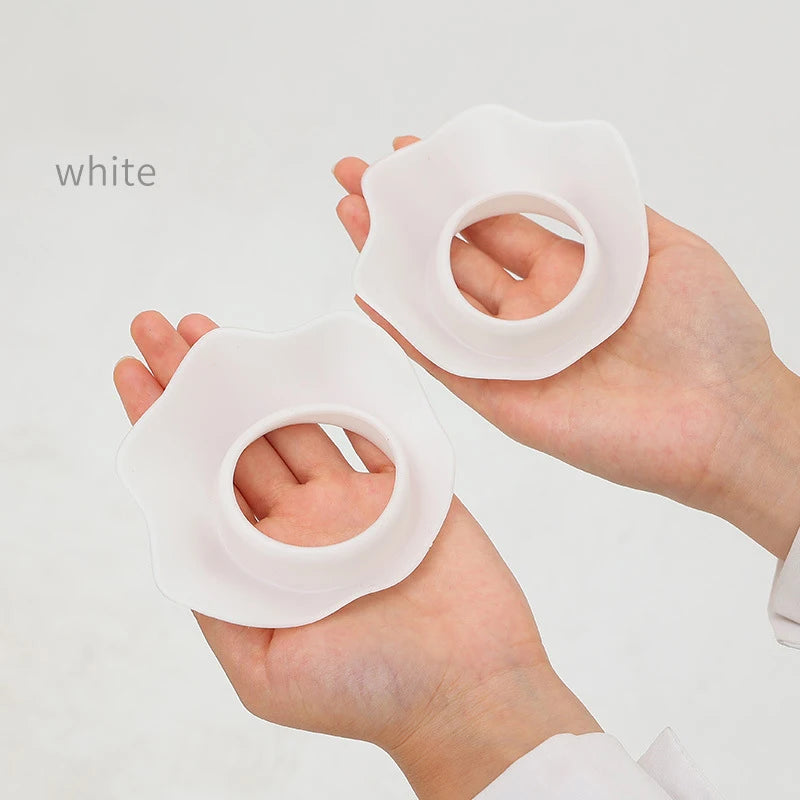 Flower-shaped Silicone Hair Wrap Waterproof Solid-color Spa Headband Qme White