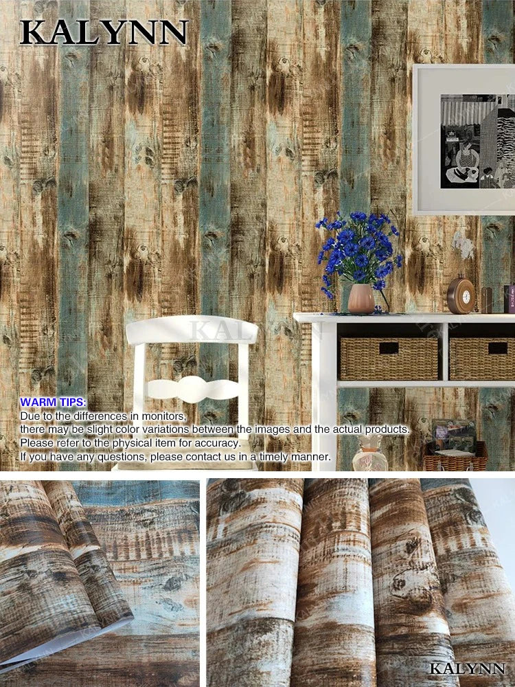 Faux Wood Grating Peel Stick Wallpaper Self Adhesive Wall Stickers Qme