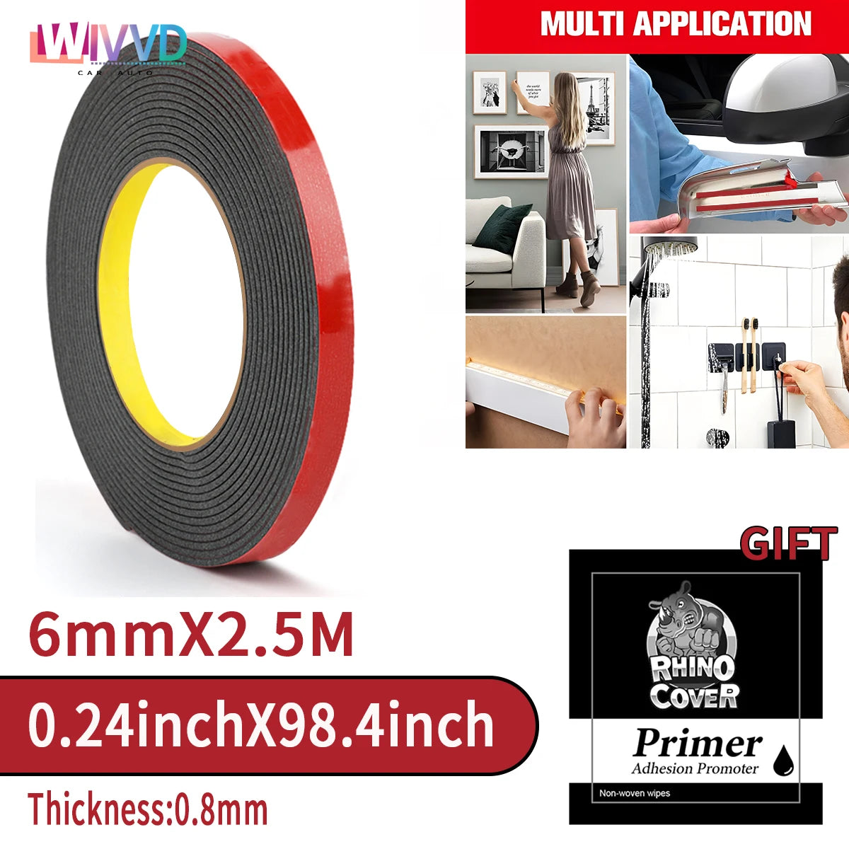 Double Sided Tape Adhesive Tape 2.5m Extra Strong Double Tapes Special Double-Sided Tape For Phone Lcd Car Screen Repair Tape Qme 6mm