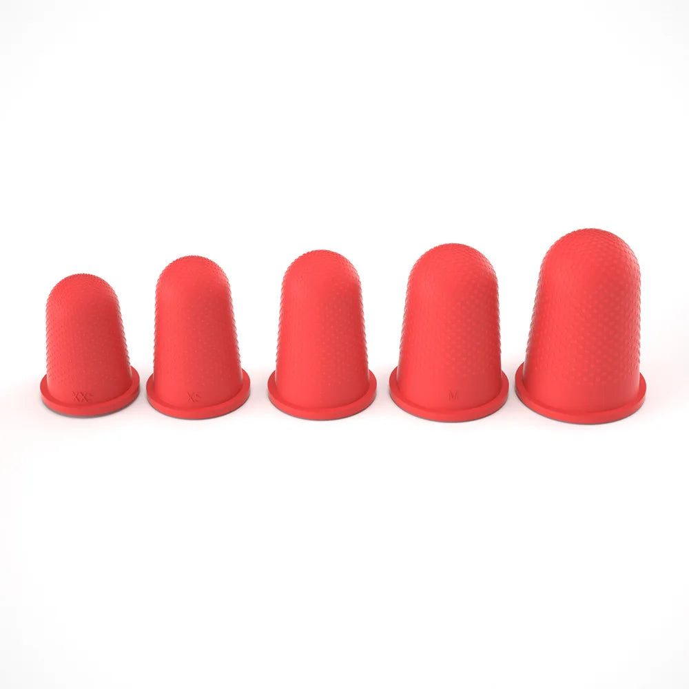 30PCS Silicone Finger Protectors Heat Resistant Anti-Slip for Electronics Factory Piano Work Gloves Qme Red-S