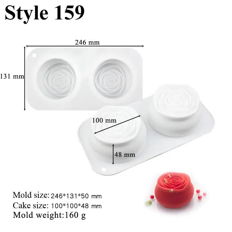 Rose Shape Silicone Cake Mold Mousse Pastry Valentine's Day Party Qme A6