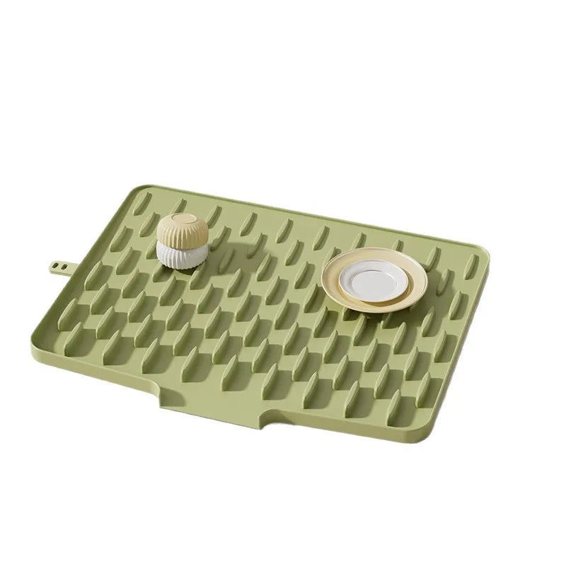 Kitchen Sink Slope Drip Mat Silicone Fruit Vegetable Draining Pad Qme