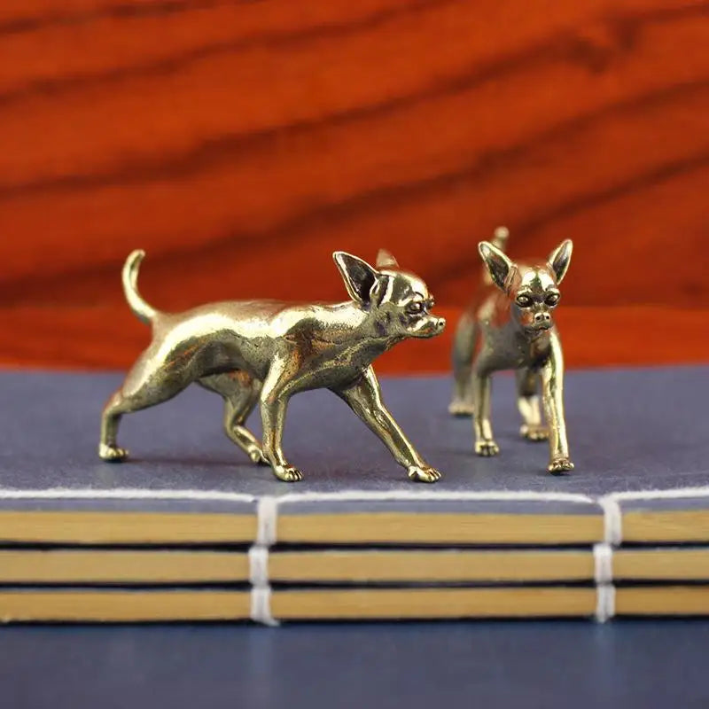 Animal Brass Ornaments Hairless Dog Puppy Entrance Coffee Table Qme