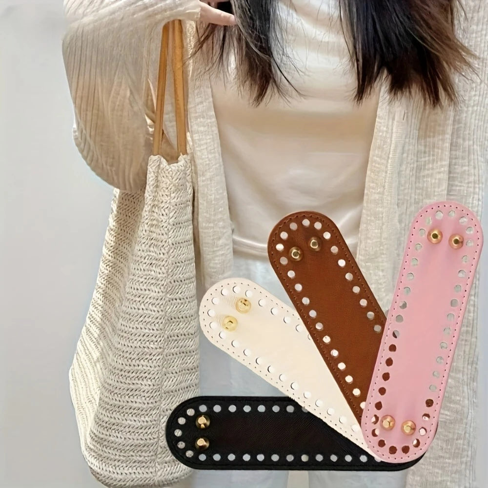 Single PU Oval Bag Bottom Plate 18*5cm With Anti-wear Metal Feet DIY Knitting Crochet Handbag Base Sewing Craft Supplies Qme