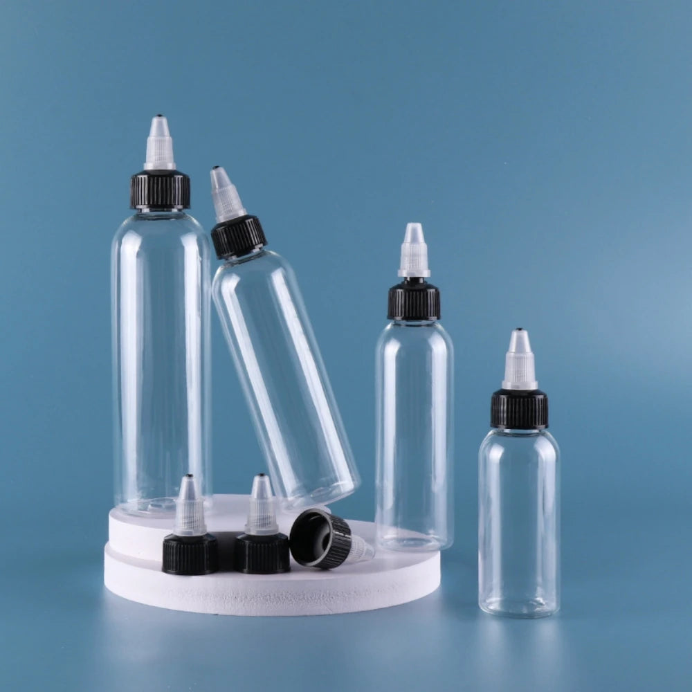 10pcs 30/60/100/120ml Recyclable Clear Tattoo Airbrush Ink Pigment Bottles Empty Bottle Container For Tattoo Ink Color Qme
