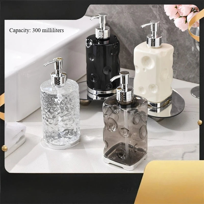 2-Piece Press-type Travel Dispenser Bottle,Foaming Bottle for Bathroom Shampoo Shower Gel Hand Soap,Toiletries Storage Container Qme